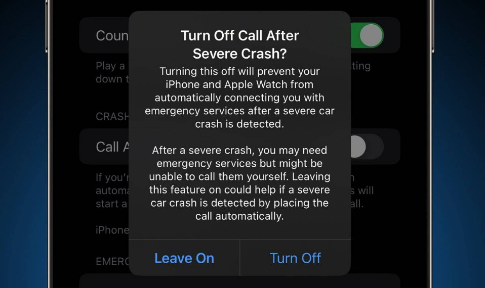 九真镇苹果14维修分享 iPhone 14 和 Apple Watch 上关闭崩溃检测 